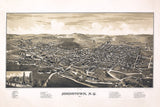 1888 Panoramic Map of Johnstown New York