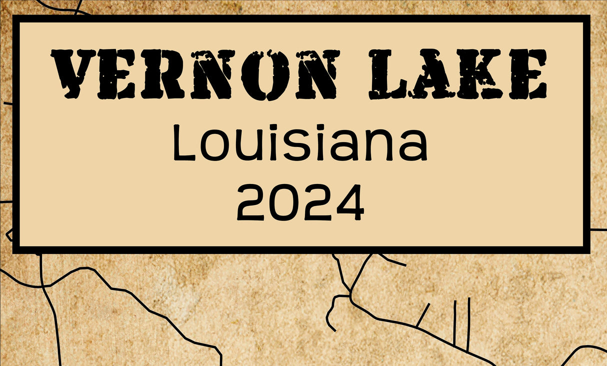 2024 Map of Vernon Lake Vernon Parish Louisiana