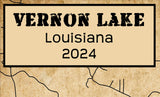 2024 Map of Vernon Lake Vernon Parish Louisiana