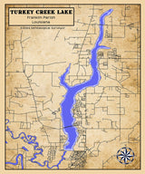 2024 Map of Turkey Creek Lake Franklin Parish Louisiana