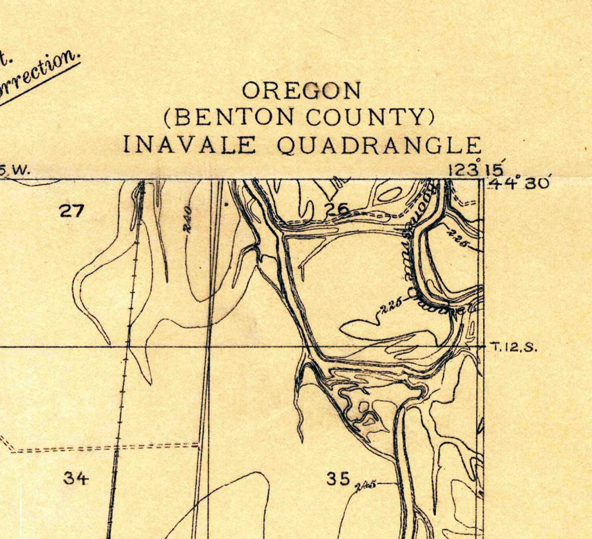 1911 Topo Map of Inavale Oregon