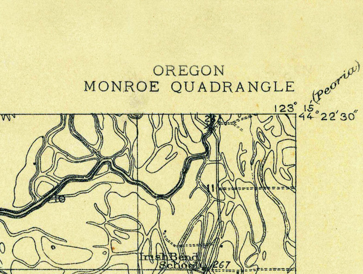 1911 Topo Map of Monroe Oregon