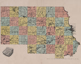 1907 Map of Stearns County Minnesota
