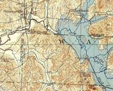 1958 Map of Senecaville Lake Ohio Guernsey and Noble County