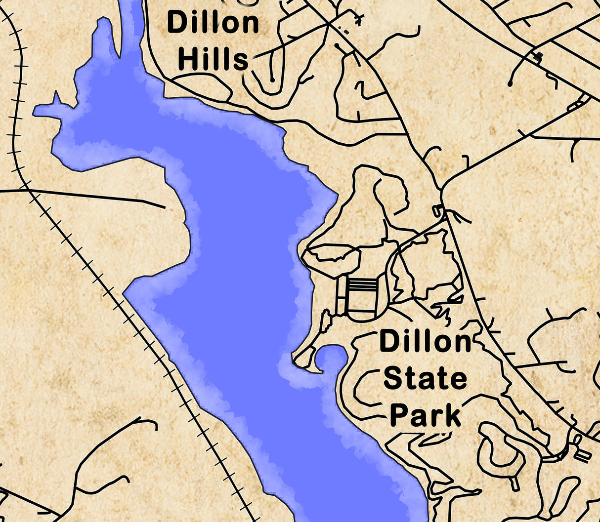 2024 Map of Dillon Lake Ohio