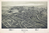 1897 Panoramic Map of Irwin Pennsylvania