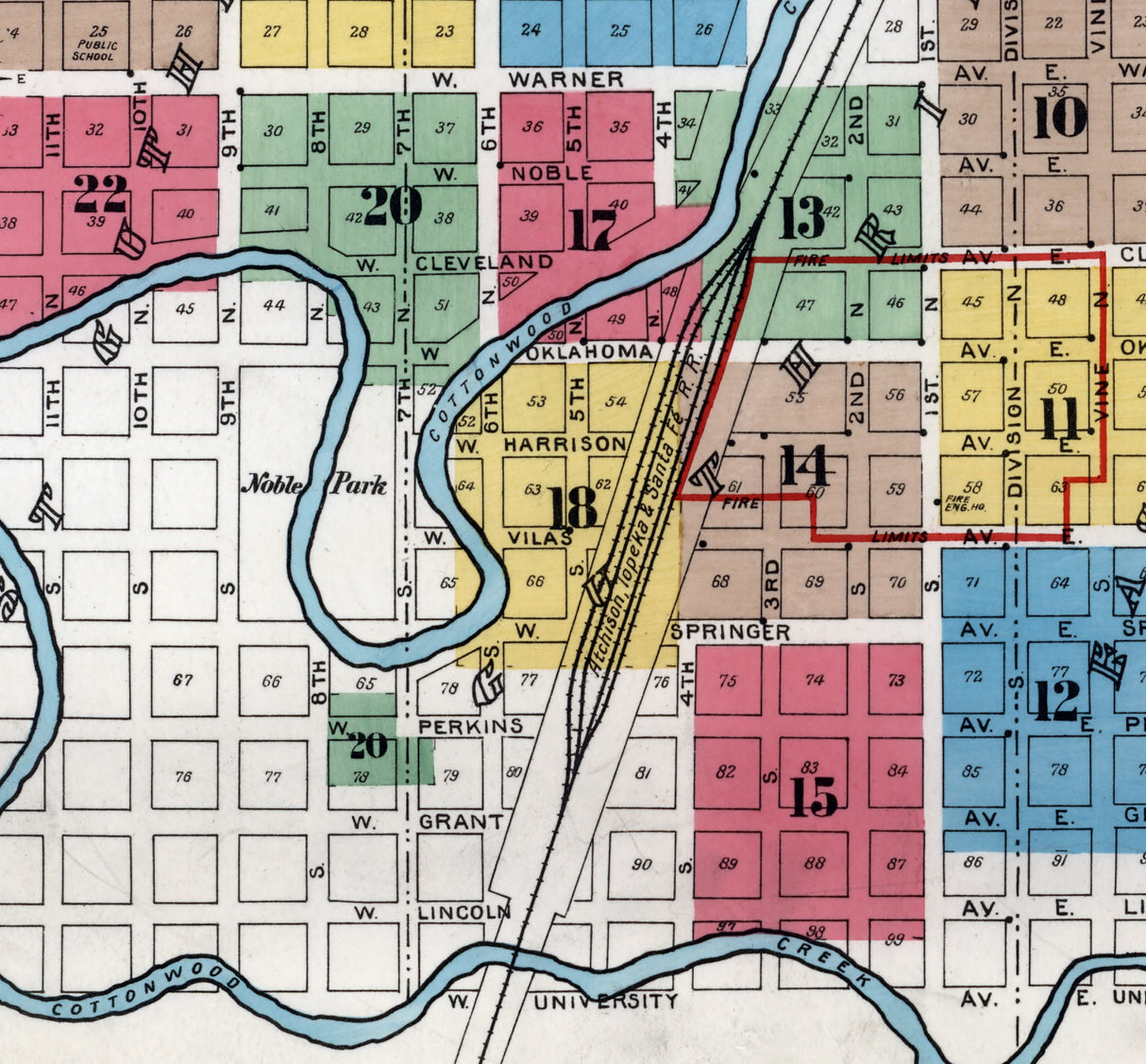 1898 Map of Guthrie Logan County Oklahoma