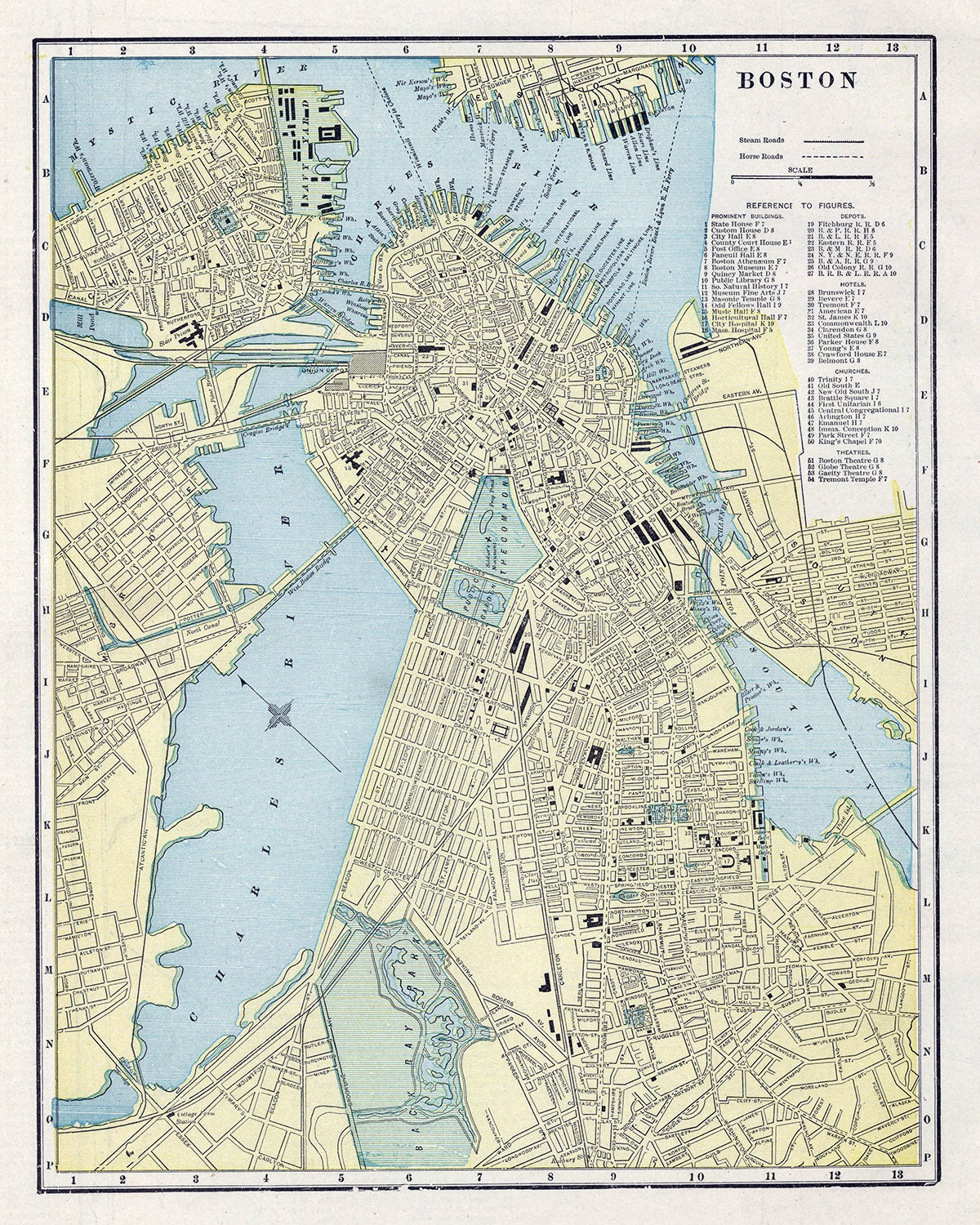 1899 Map of Boston Massachusetts