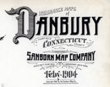 1904 Map of Danbury Fairfield County Connecticut