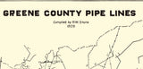 1928 Map of Greene County Pennsylvania Pipe Lines