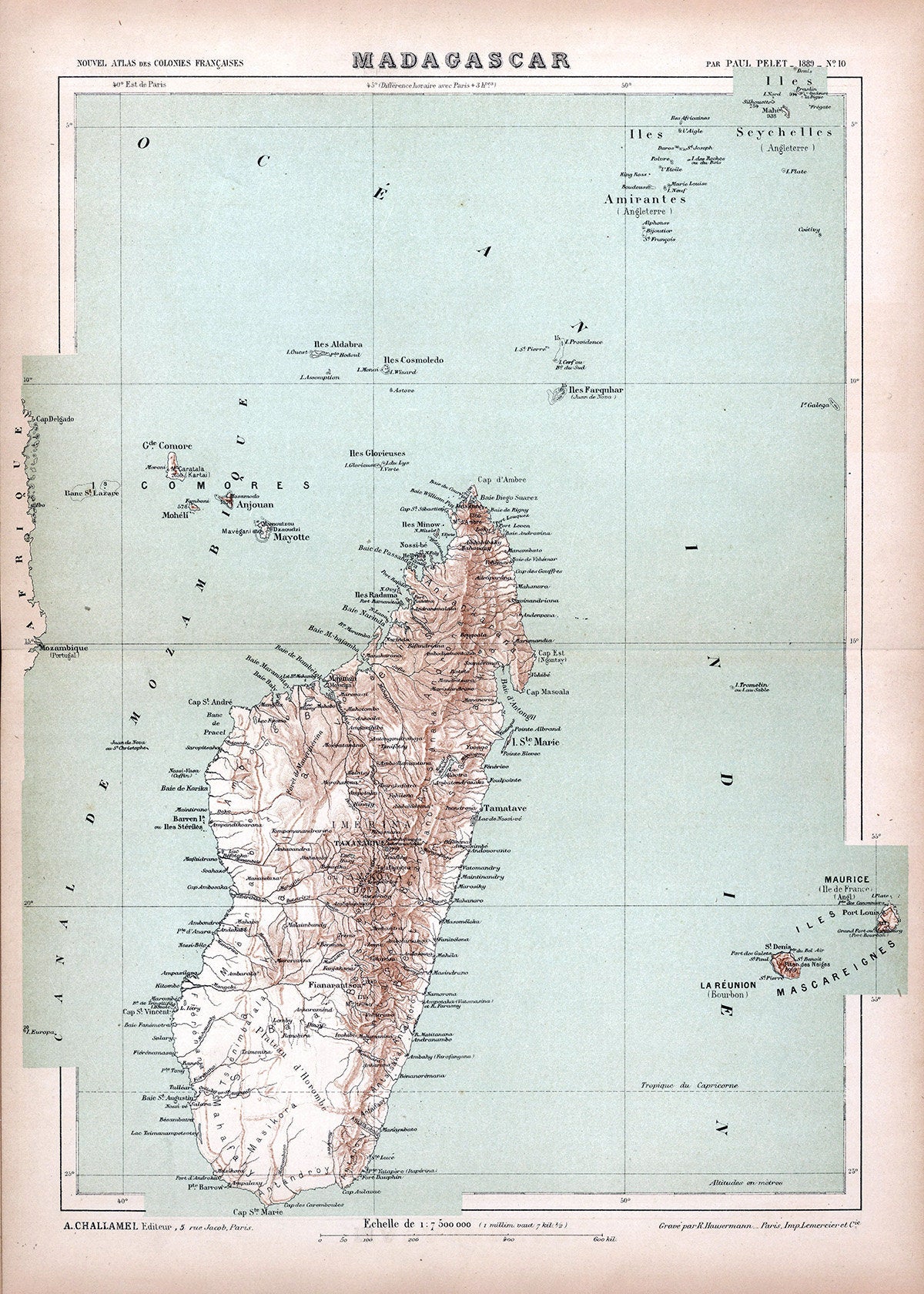 1889 Map of Madagascar