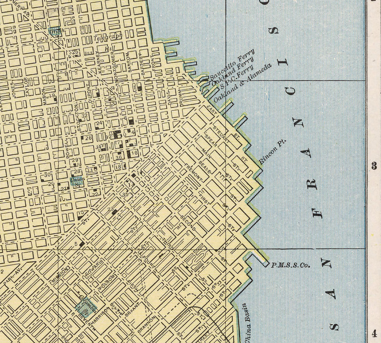 1899 Map of San Francisco California