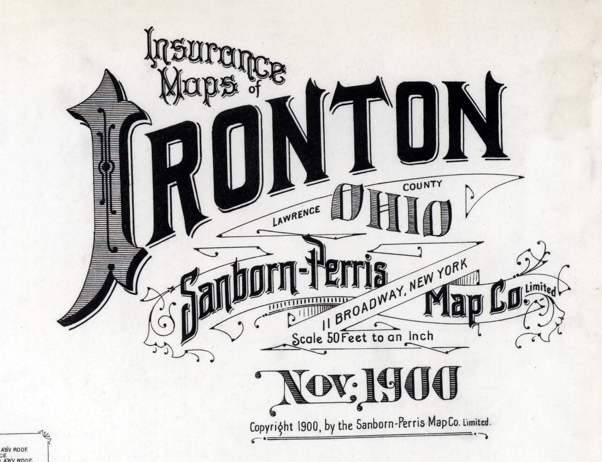1900 Map of Ironton Lawrence County Ohio