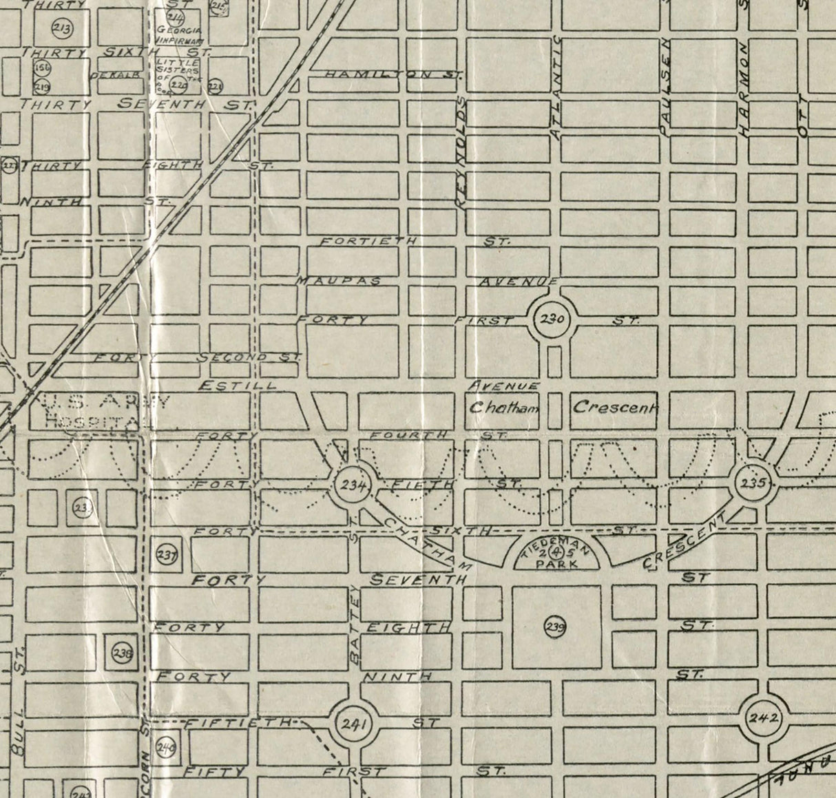1917 Map of Savannah Georgia