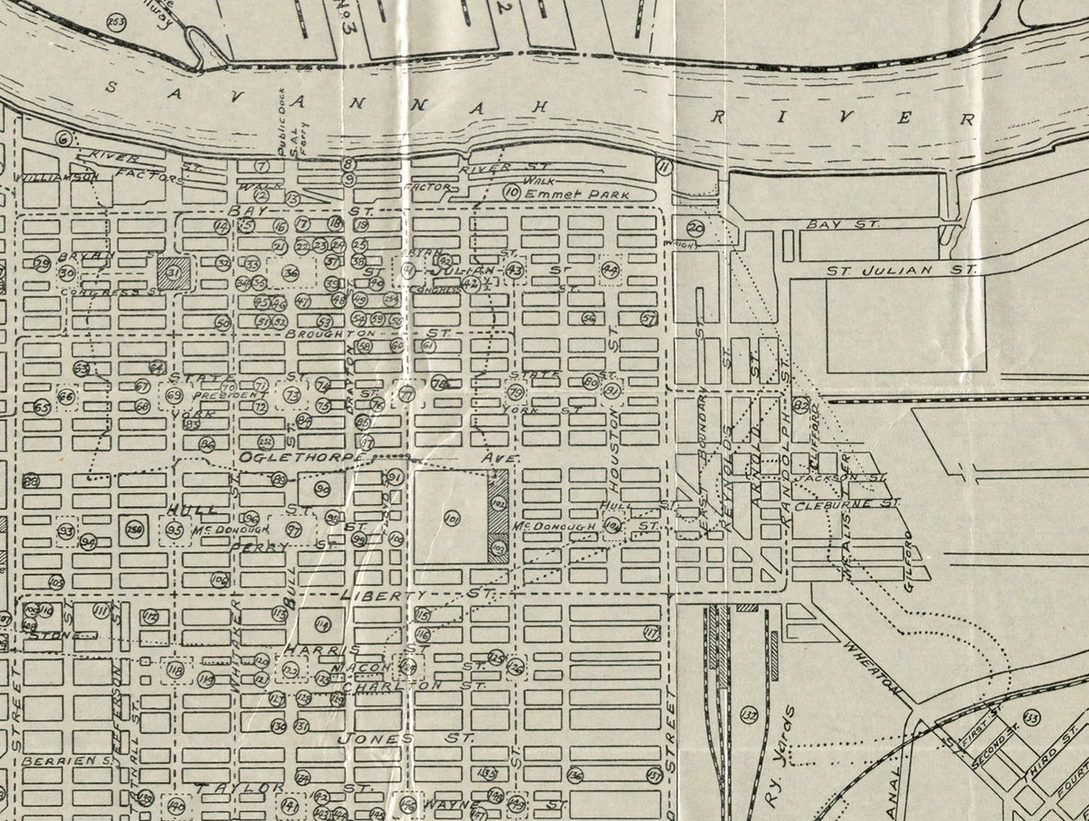 1917 Map of Savannah Georgia
