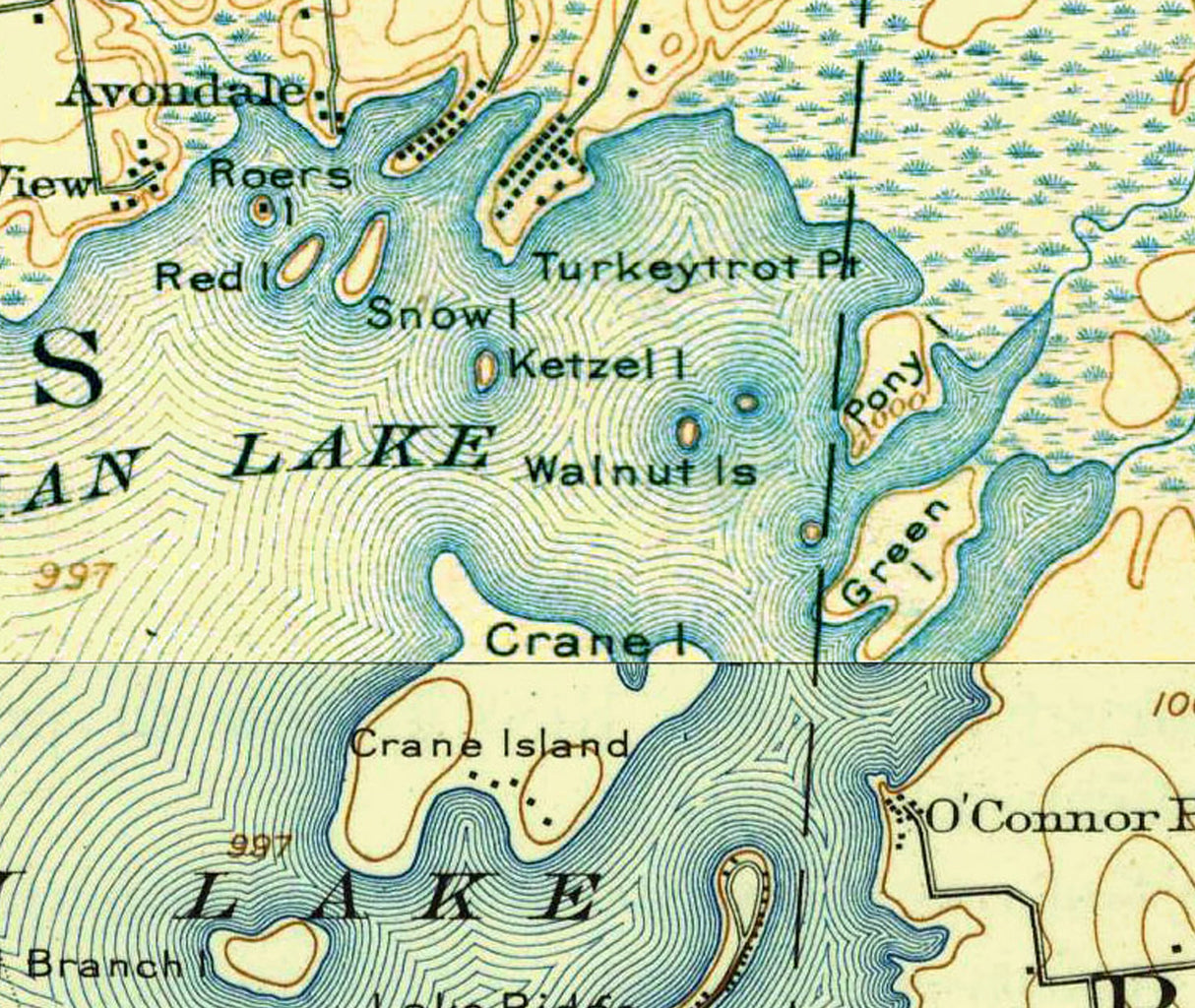 1915 Map of Indian Lake Logan County Ohio