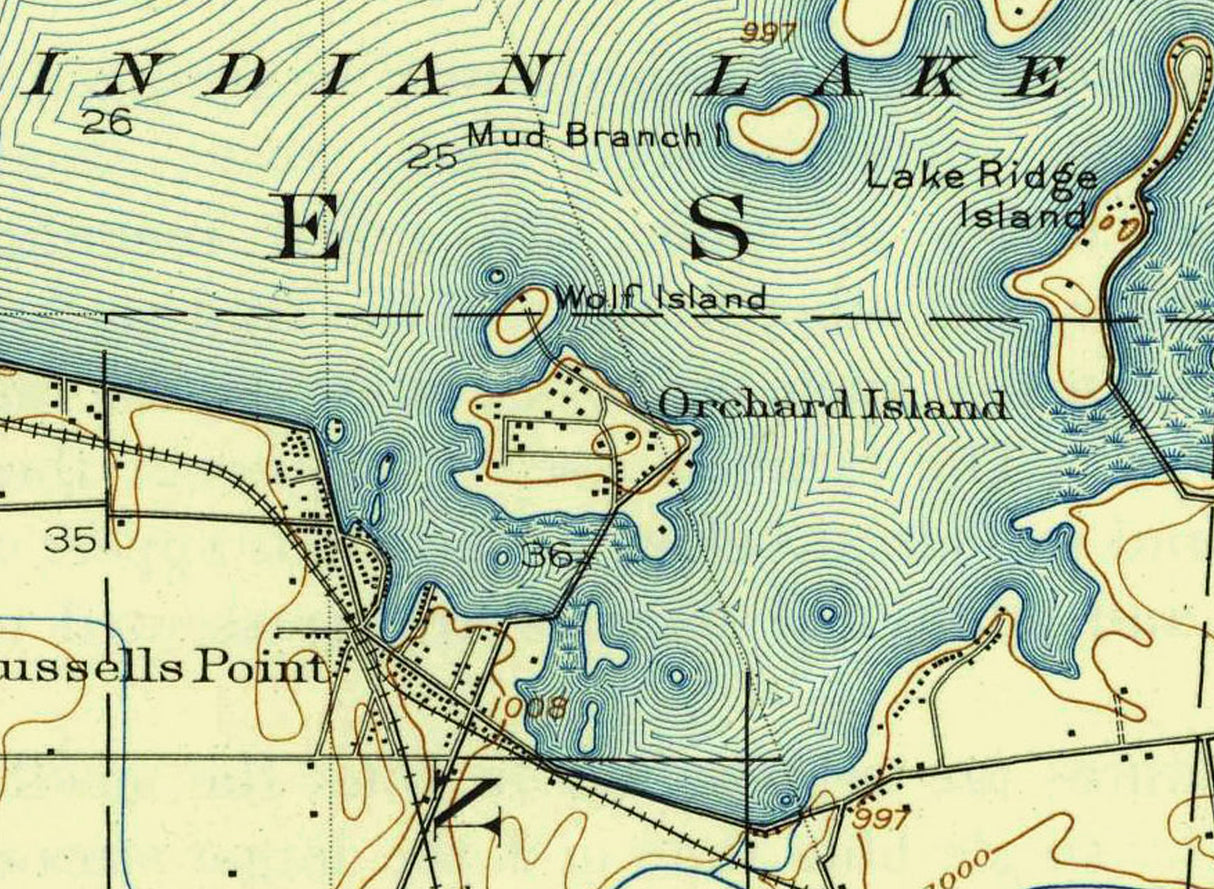 1915 Map of Indian Lake Logan County Ohio
