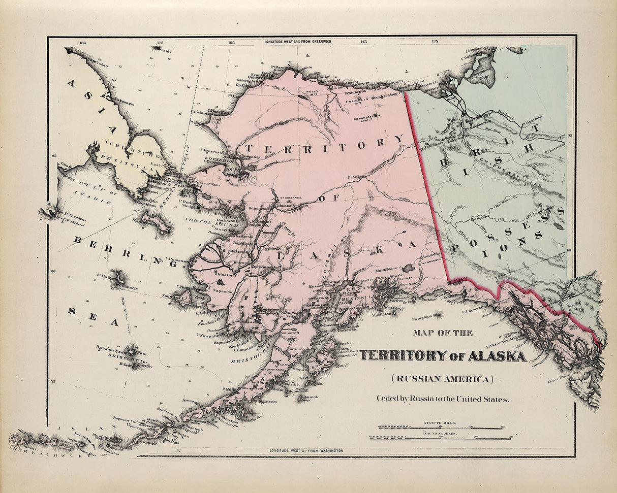 1884 Map of Alaska