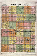 1909 Map of Champaign County Illinois