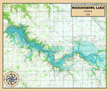 1969 Map of Mississinewa Lake Indiana