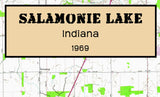 1969 Map of Salamonie Lake Indiana