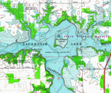 1969 Map of Salamonie Lake Indiana