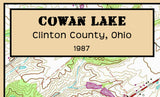 1987 Map of Cowan Lake Clinton County Ohio