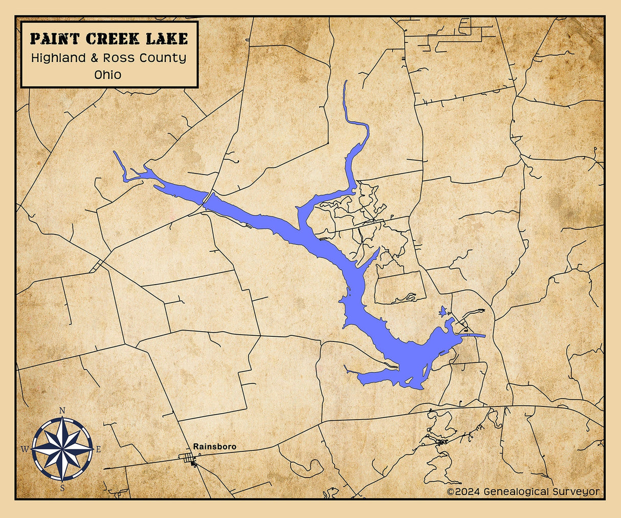 2024 Map of Paint Creek Lake Ohio Highland and Ross County