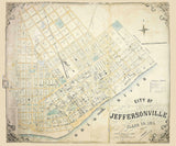 1855 Map of Jeffersonville Clark County Indiana