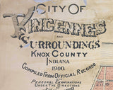 1900 Map of Vincennes Knox County Indiana