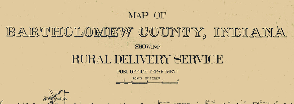1909 Map of Bartholomew County Indiana