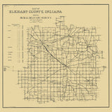 1909 Map of Elkhart County Indiana