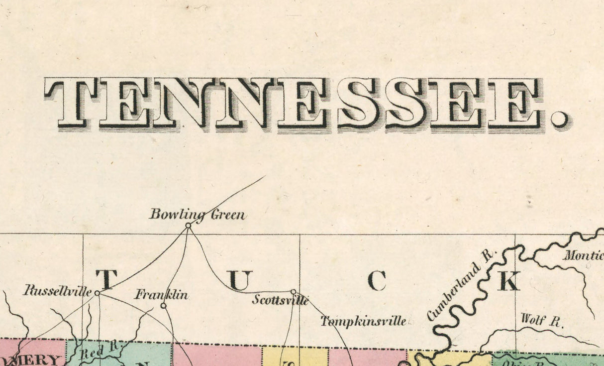 1827 Map of Tennessee