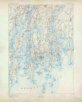 1893 Topo Map of Boothbay Maine