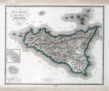 1895 Map of Sicily Italy