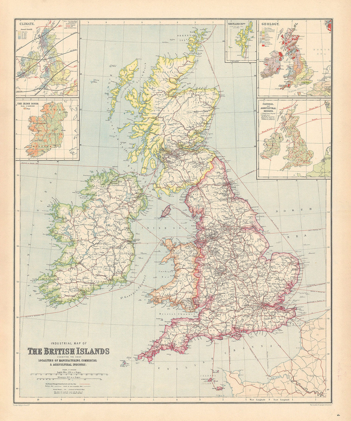 1910 Map of The British Islands