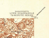 1944 Topo Map of Lynn Massachusetts Quadrangle