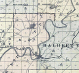 1892 Map of Martin County Indiana