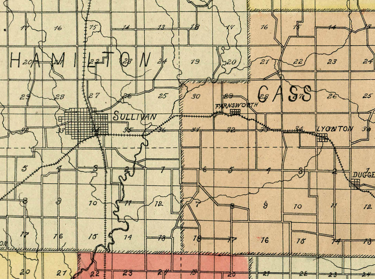 1899 Map of Sullivan County Indiana