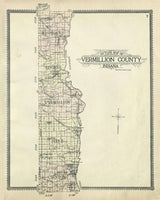 1909 Map of Vermillion County Indiana