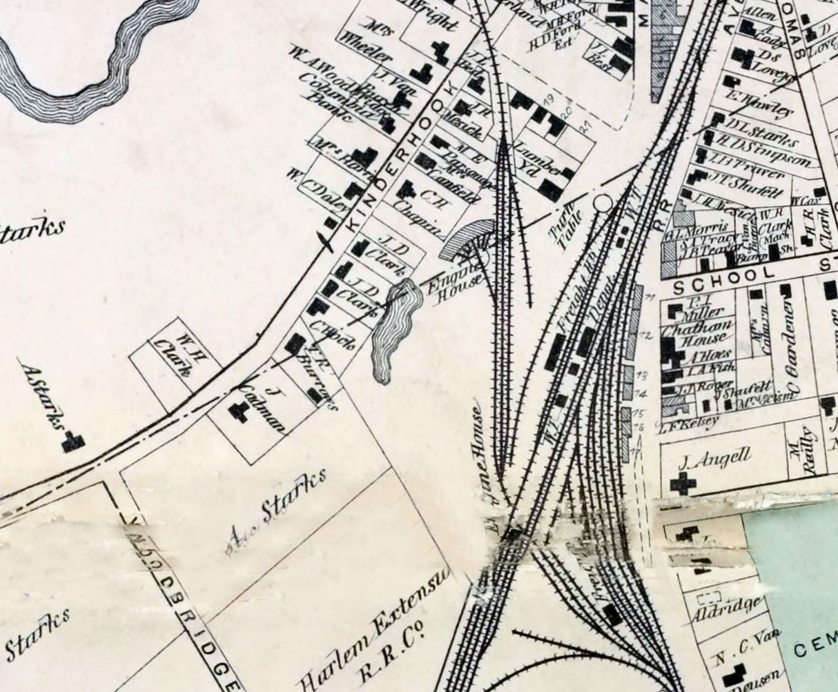 1873 Map of Chatham Village Columbia County New York