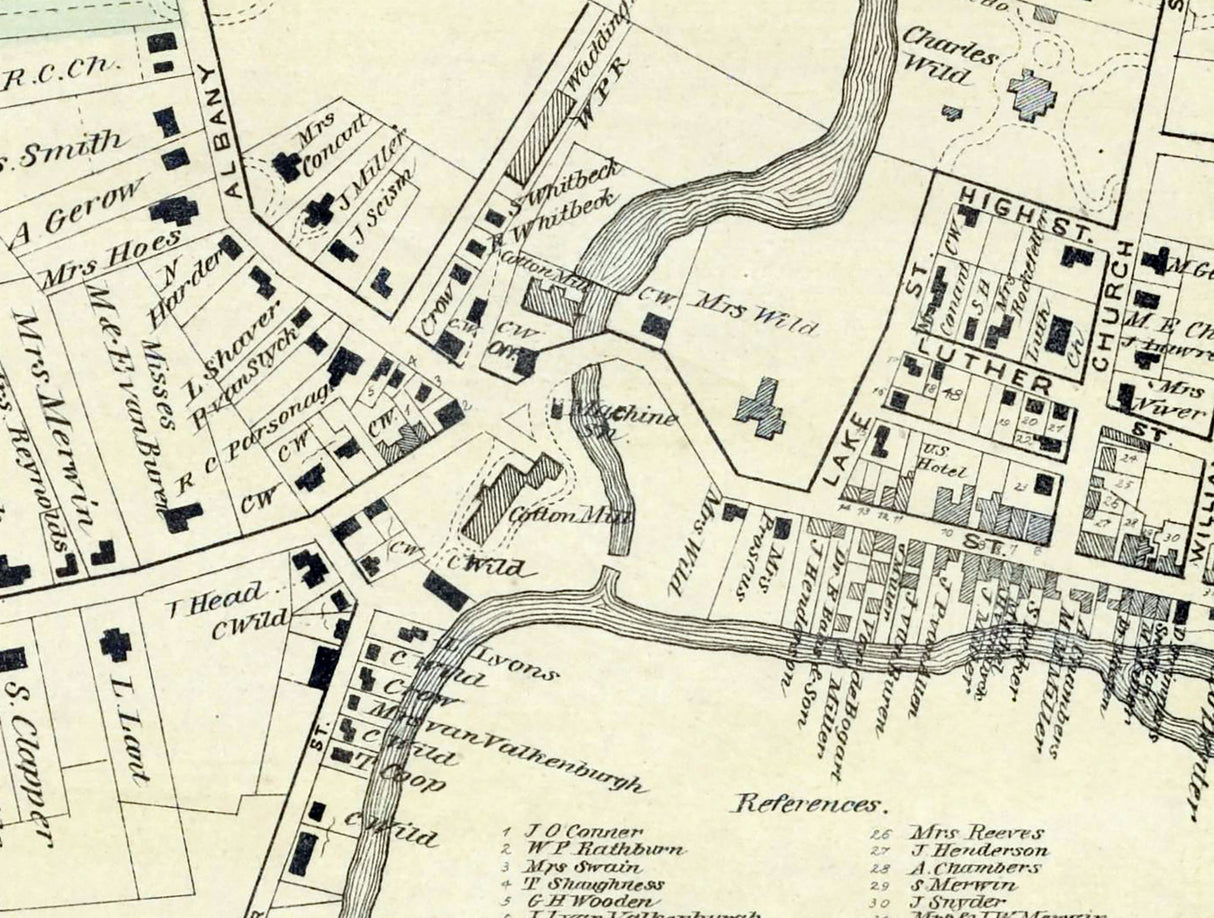 1873 Map of Valatie Columbia County New York