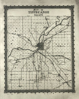 1888 Map of Tippecanoe County Indiana