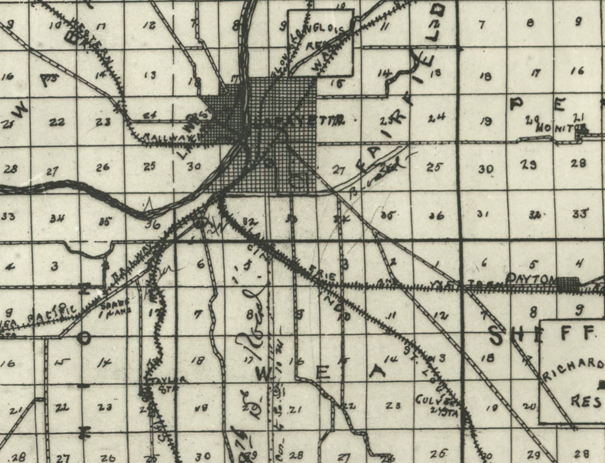 1888 Map of Tippecanoe County Indiana