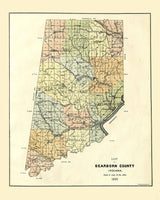 1899 Map of Dearborn County Indiana