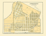 1899 Map of Lawrenceburgh Dearborn County Indiana