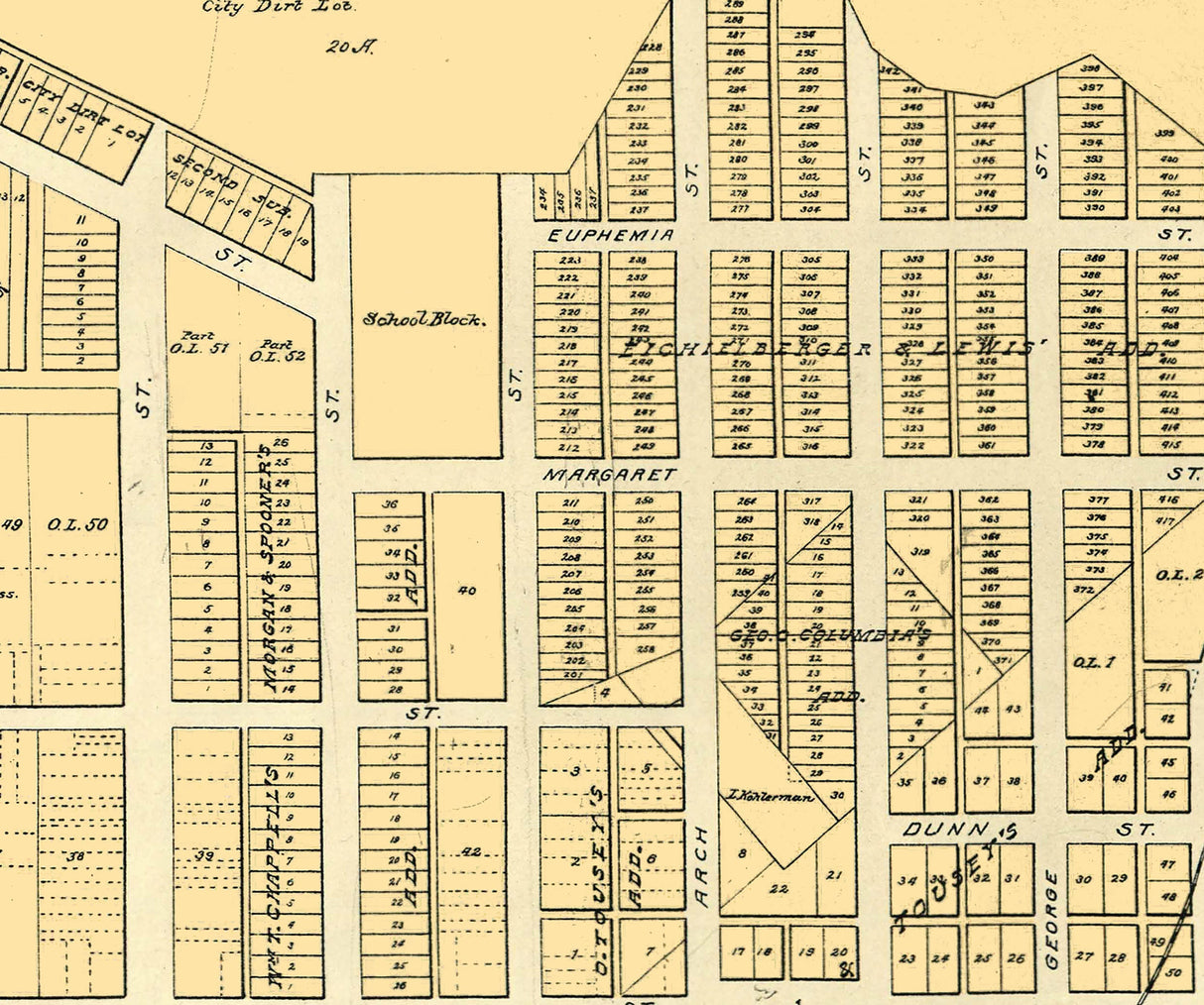 1899 Map of Lawrenceburgh Dearborn County Indiana