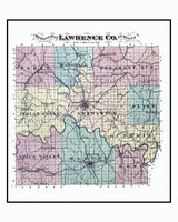 1879 Map of Lawrence County Indiana