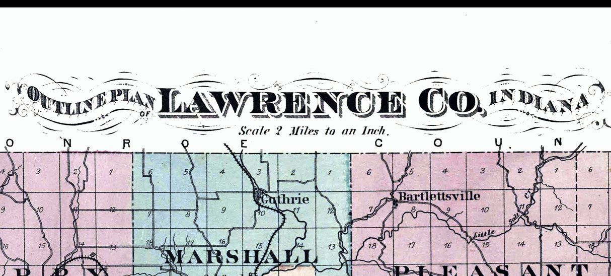 1879 Map of Lawrence County Indiana