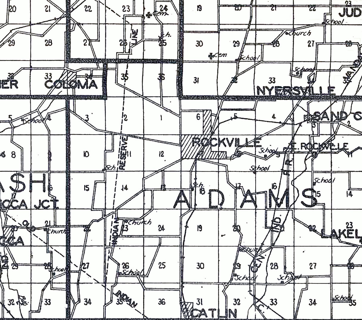 1925 Map of Parke County Indiana